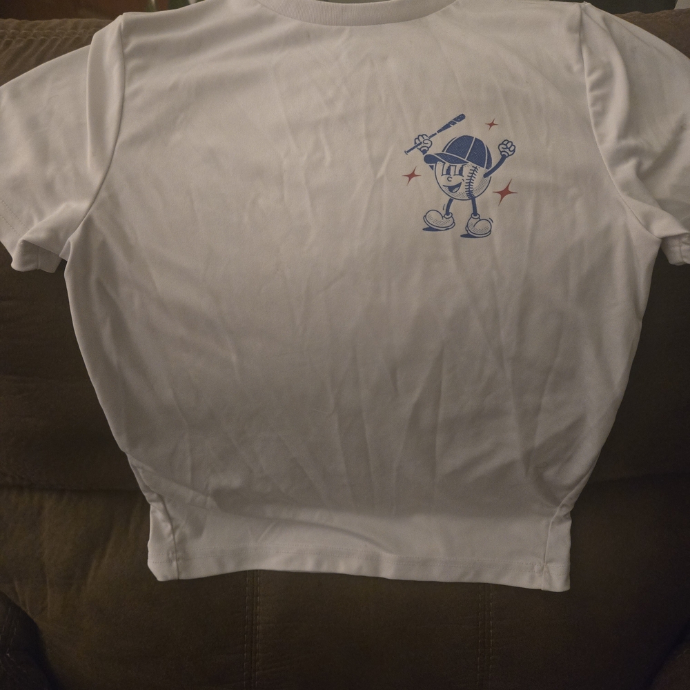 Kids White Graphic Tee - Swing for the Fences - Picture 2 of 2